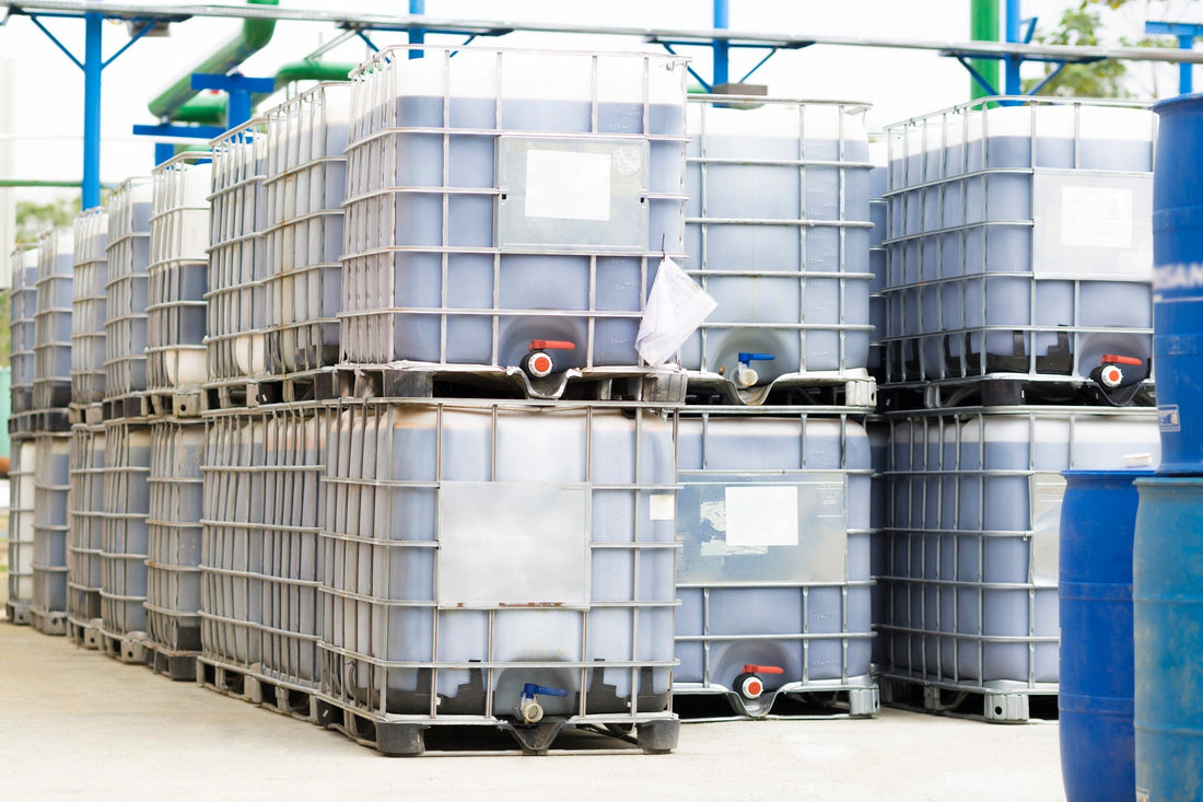 Stacked IBC Containers Two High