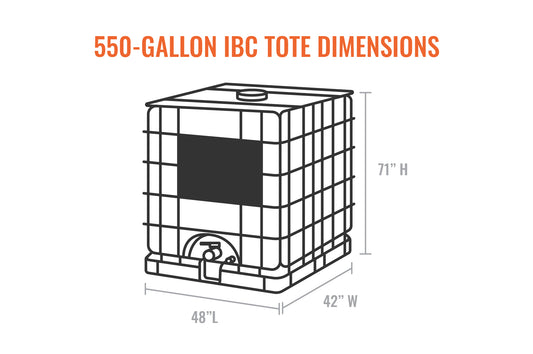 What are 550 Gallon IBC Tote Dimensions
