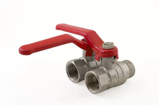 Two IBC Pipe Fittings with Red Handles